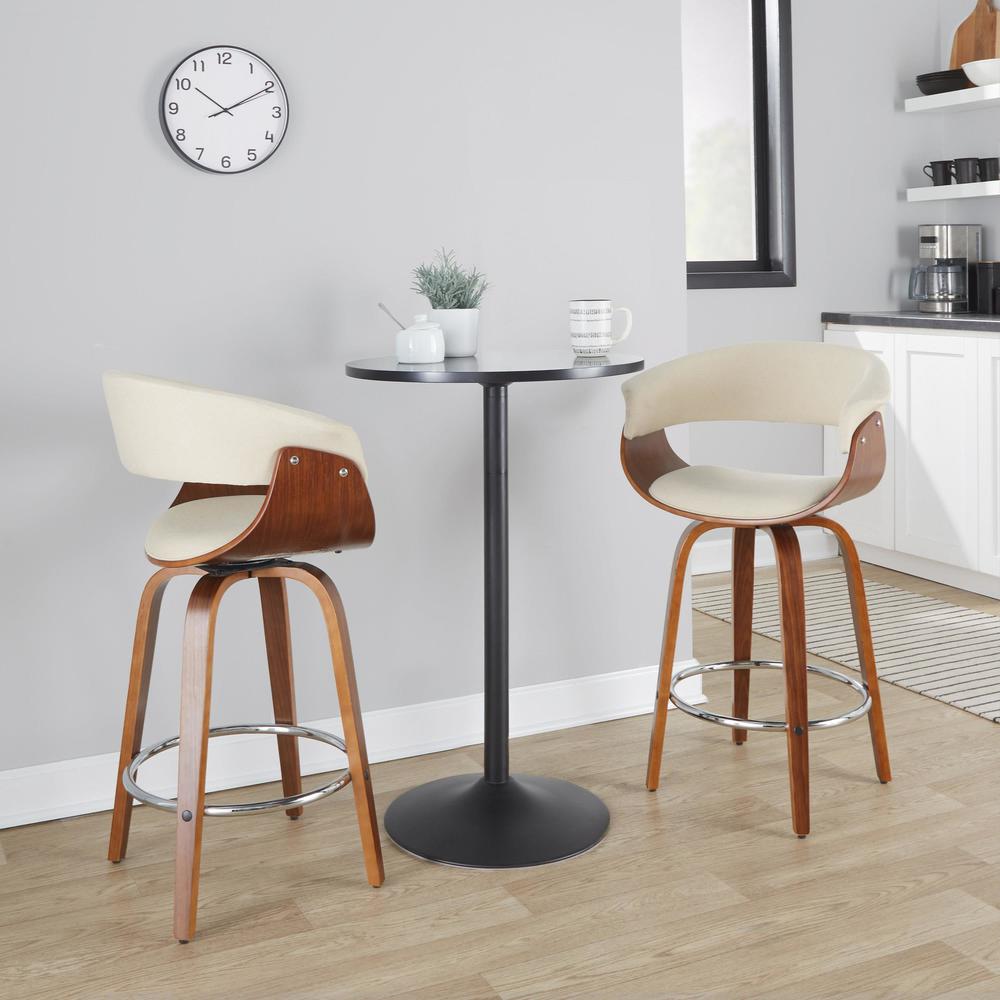 Beige Vintage Mod 26" Fixed-Height Counter Stool - Set of 2. Picture 8
