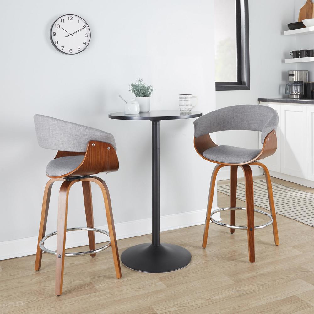Grey Vintage Mod 26" Fixed-Height Counter Stool - Set of 2. Picture 8