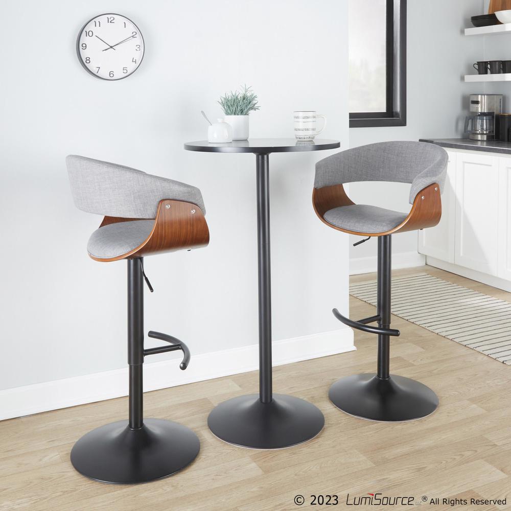 Grey Vintage Mod Adjustable Height Barstool - Set of 2. Picture 8