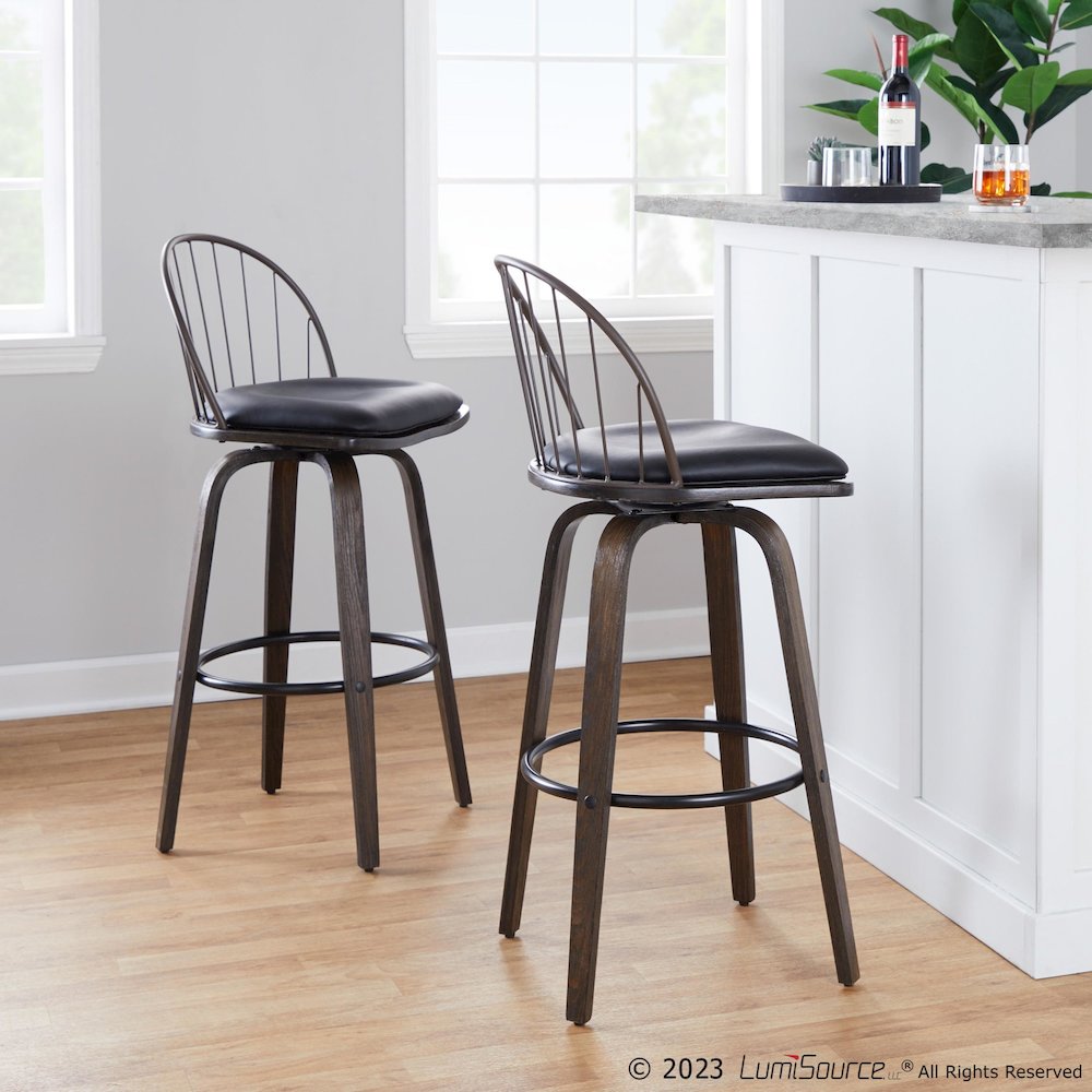 Riley 30" Fixed-Height Barstool - Set of 2. Picture 6