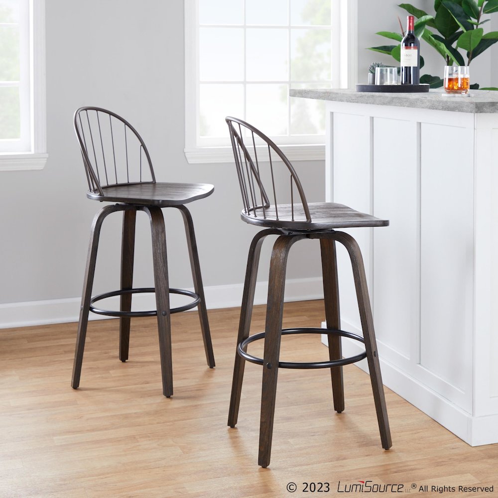 Riley 30" Fixed-Height Barstool - Set of 2. Picture 7