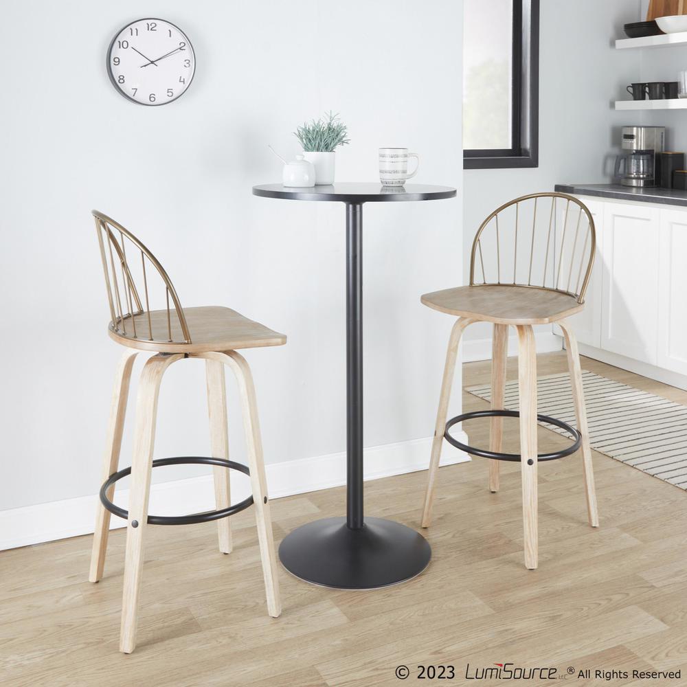Brown Riley 30" Fixed-Height Barstool - Set of 2. Picture 11