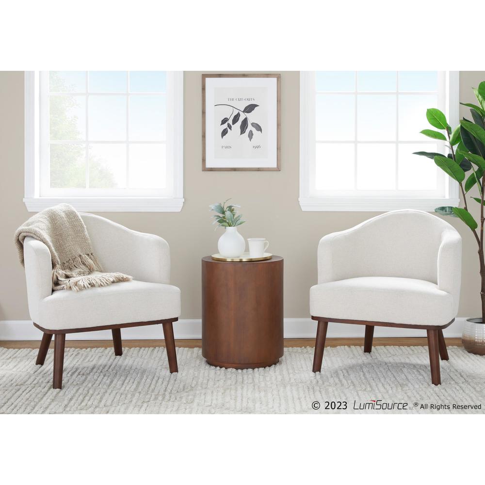 Walnut Wood, Cream Fabric Ahoy Accent Chair. Picture 10