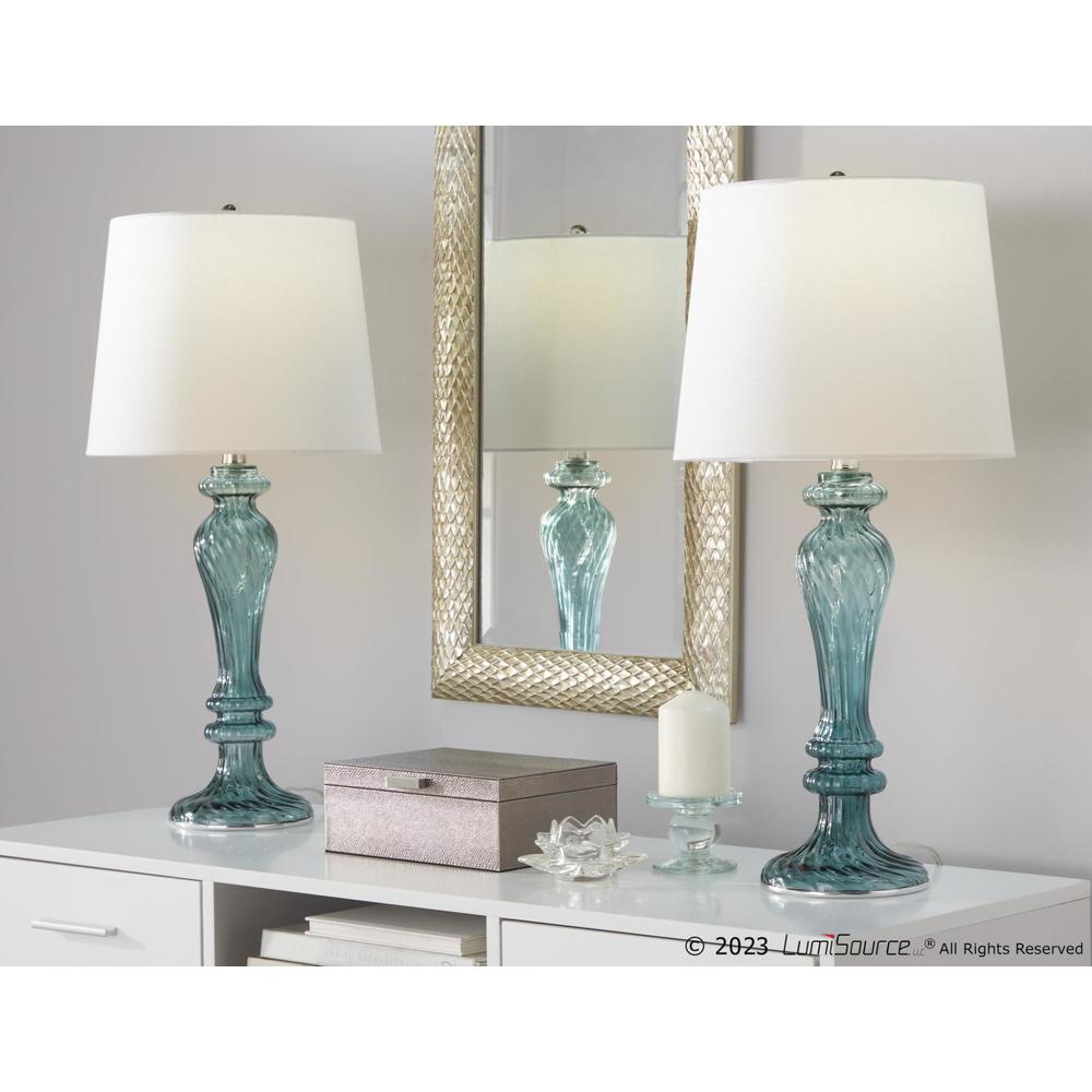 Clear Windsor 25" Glass Table Lamp - Set of 2. Picture 5