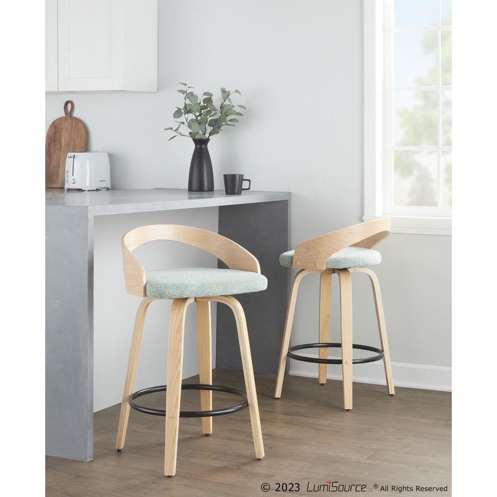 Green Grotto 26" Fixed-Height Counter Stool - Set of 2. Picture 7