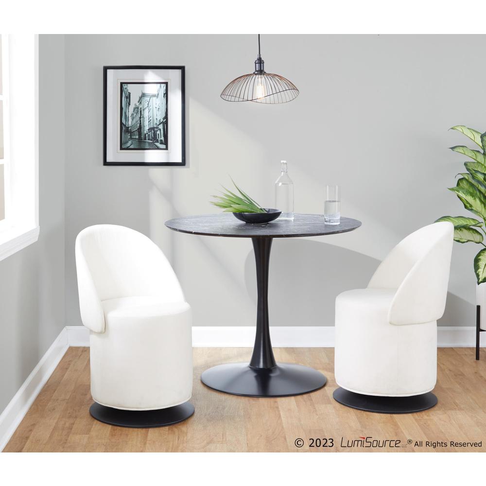Black Metal, Cream Fabric Finch Chair. Picture 9