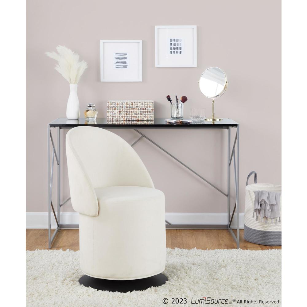 Black Metal, Cream Fabric Finch Chair. Picture 10