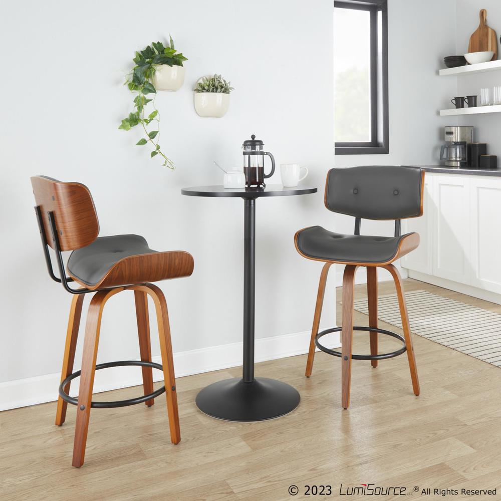 Grey Lombardi 26" Fixed-Height Counter Stool - Set of 2. Picture 7