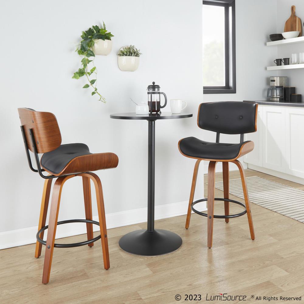 Black Lombardi 26" Fixed-Height Counter Stool - Set of 2. Picture 8