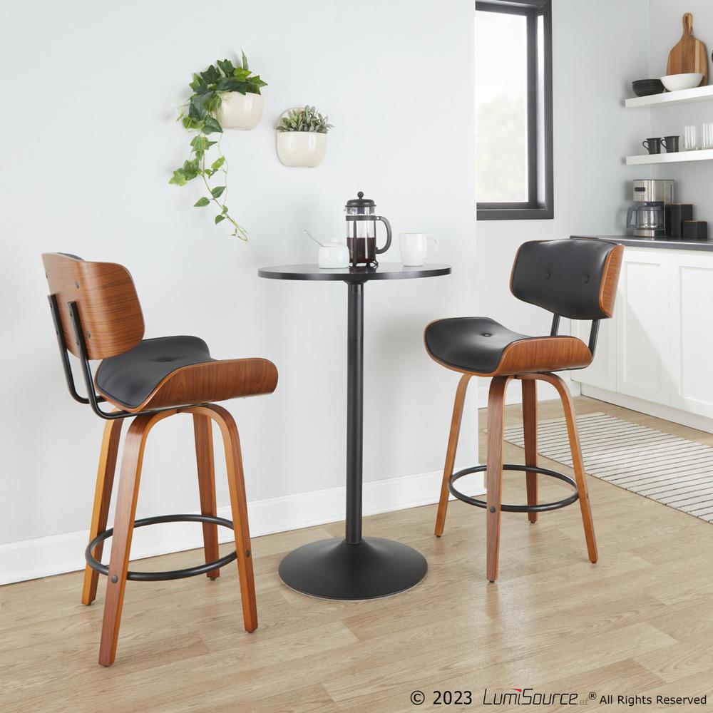 Black Lombardi 26" Fixed-Height Counter Stool - Set of 2. Picture 9