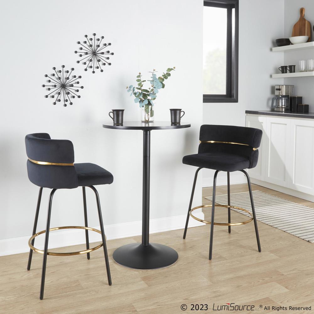 Black Cinch Claire 26" Fixed-Height Counter Stool - Set of 2. Picture 9