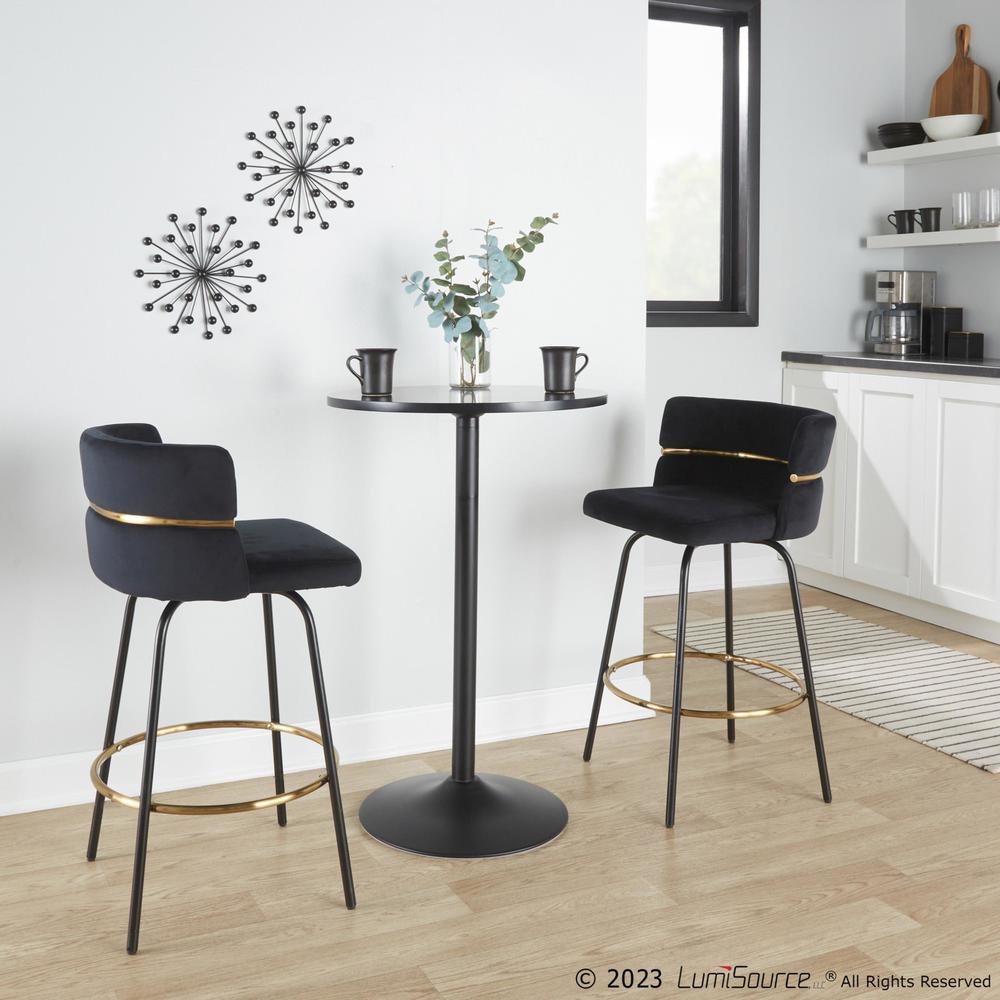 Black Cinch Claire 26" Fixed-Height Counter Stool - Set of 2. Picture 10