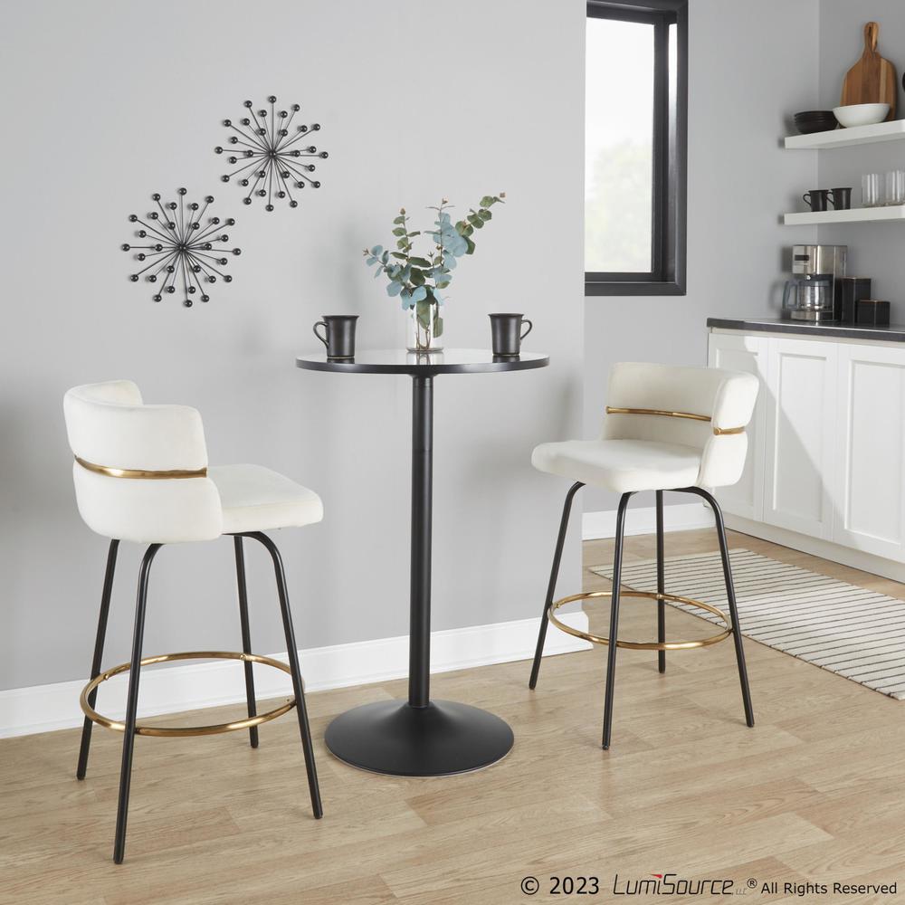 Beige Cinch Claire 26" Fixed-Height Counter Stool - Set of 2. Picture 9