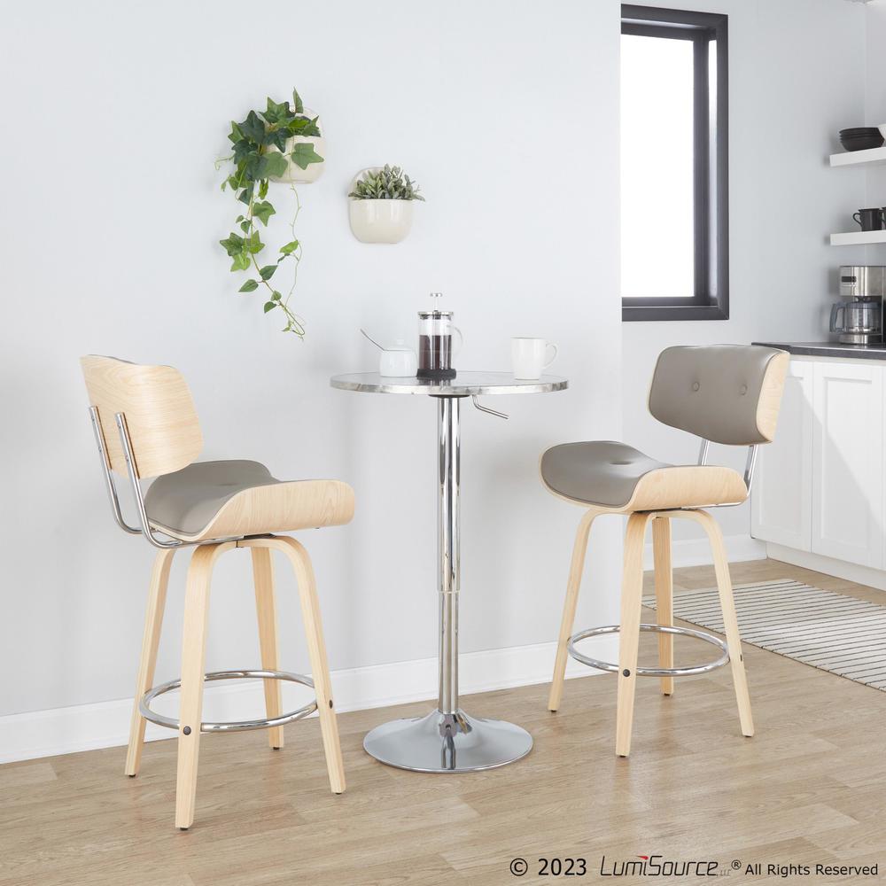 Grey Lombardi 26" Fixed-Height Counter Stool - Set of 2. Picture 8