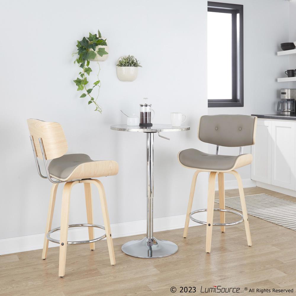 Grey Lombardi 26" Fixed-Height Counter Stool - Set of 2. Picture 7