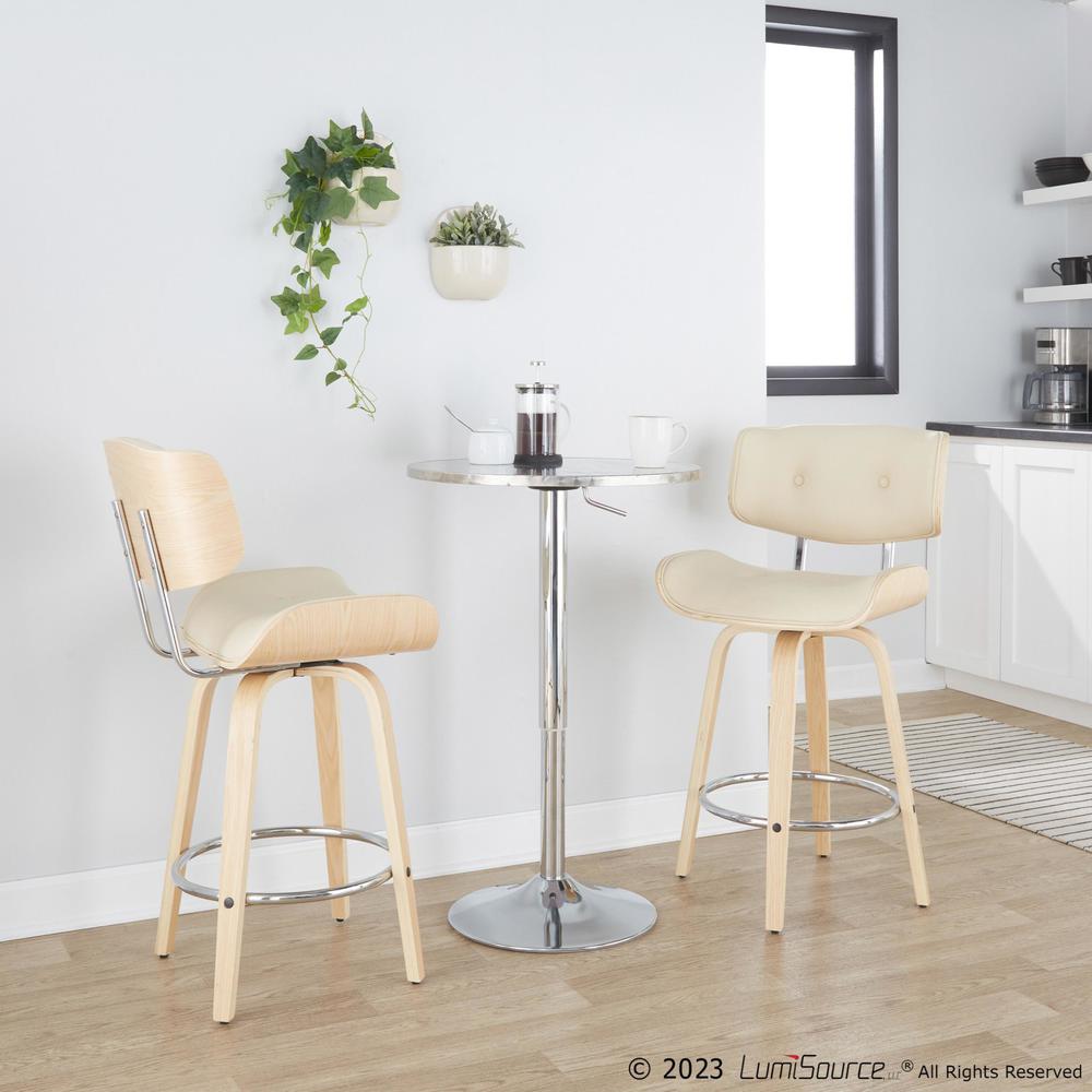 Beige Lombardi 26" Fixed-Height Counter Stool - Set of 2. Picture 7