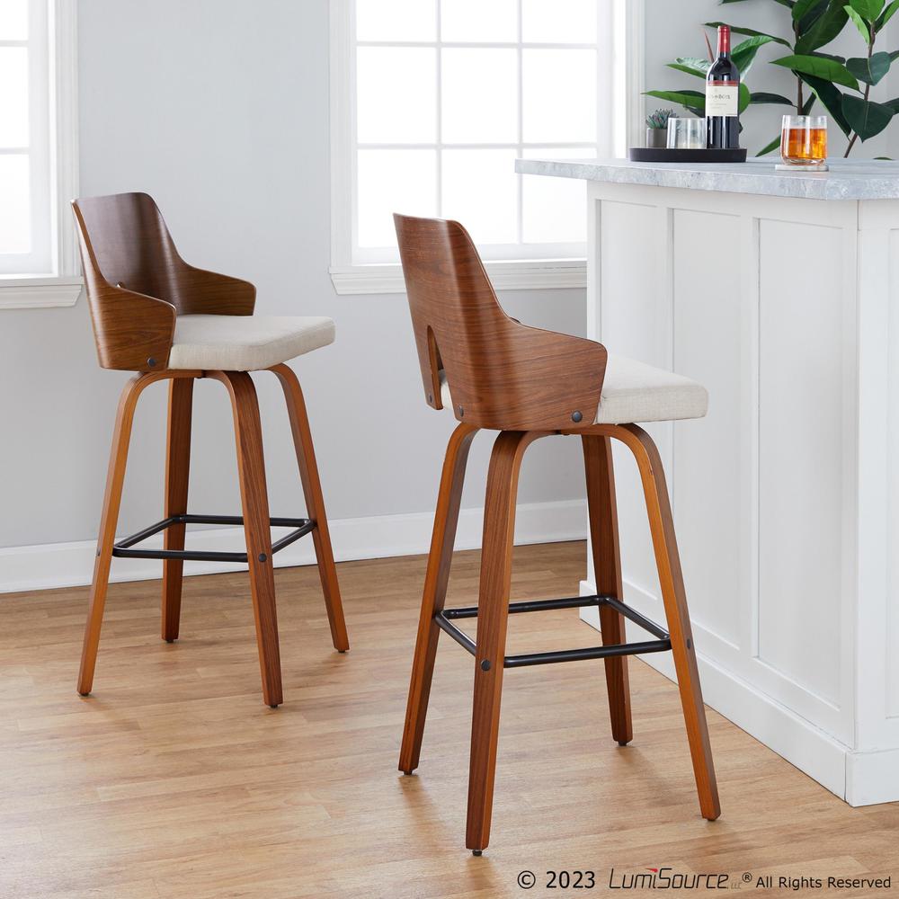 Beige Ariana 30" Fixed-Height Barstool - Set of 2. Picture 8