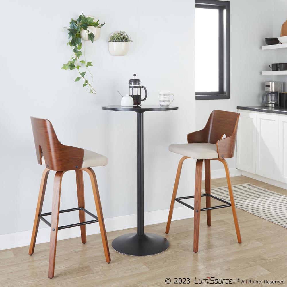 Beige Ariana 30" Fixed-Height Barstool - Set of 2. Picture 9