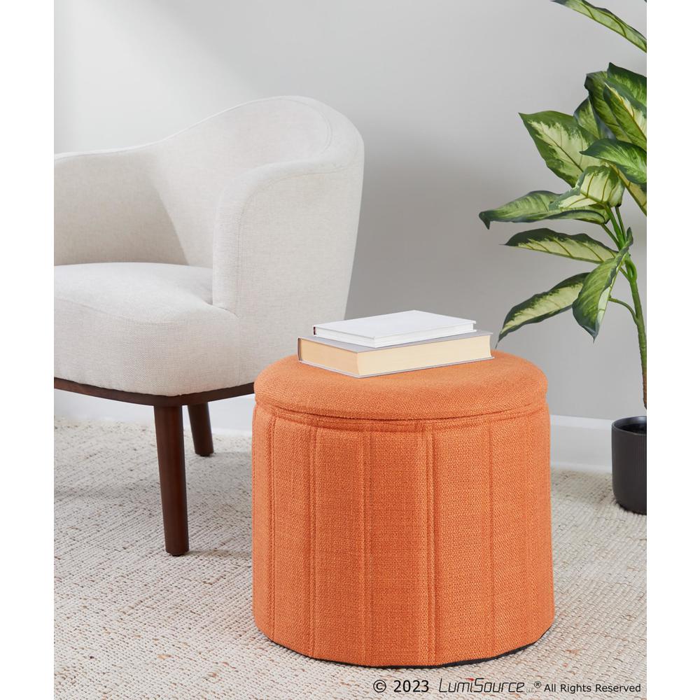 Orange Polyester Lindsey Storage Ottoman. Picture 6