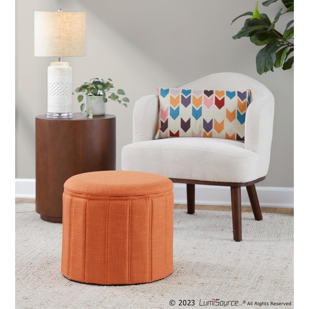 Orange Polyester Lindsey Storage Ottoman. Picture 8