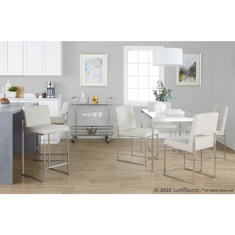 Fuji High Back 26" Fixed-Height Counter Stool - Set of 3. Picture 10