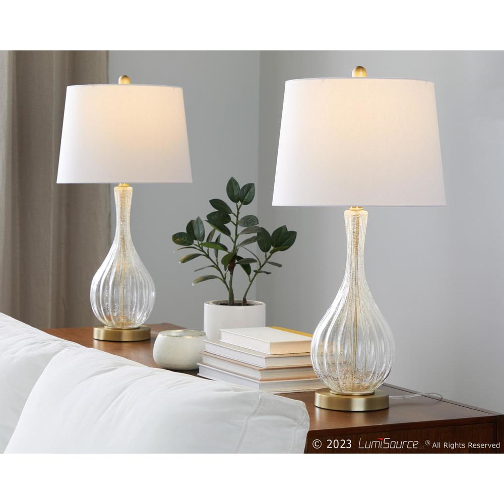 Clear Jenny 27" Glass Table Lamp - Set of 2. Picture 7