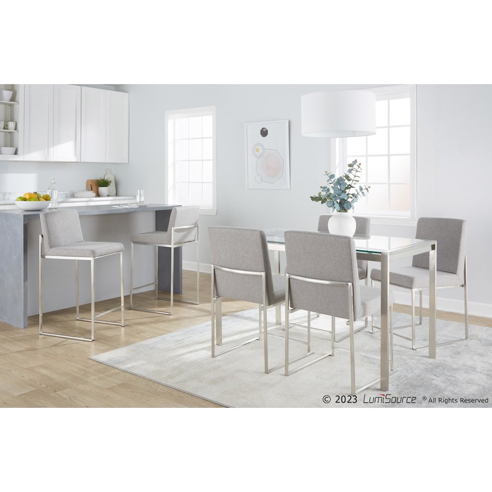 Fuji High Back 26" Fixed-Height Counter Stool - Set of 3. Picture 8