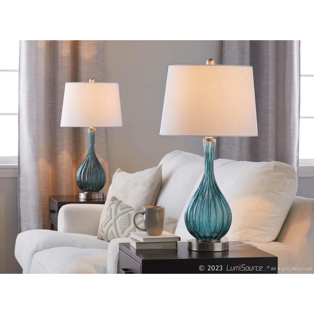 Clear Jenny 27" Glass Table Lamp - Set of 2. Picture 8
