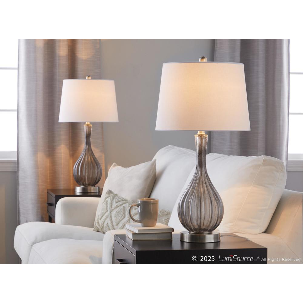 Clear Jenny 27" Glass Table Lamp - Set of 2. Picture 8
