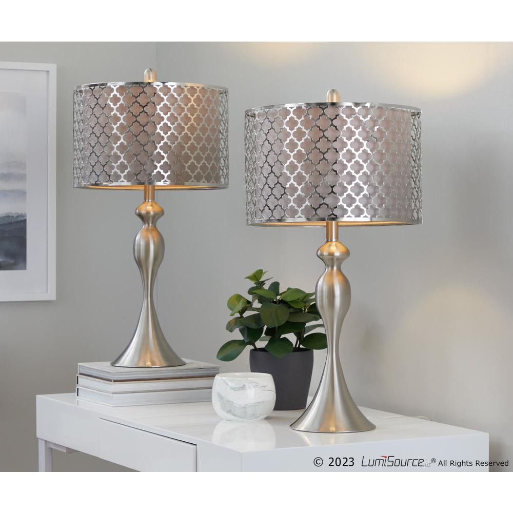 Silver Ashland 27" Metal Table Lamp - Set of 2. Picture 7
