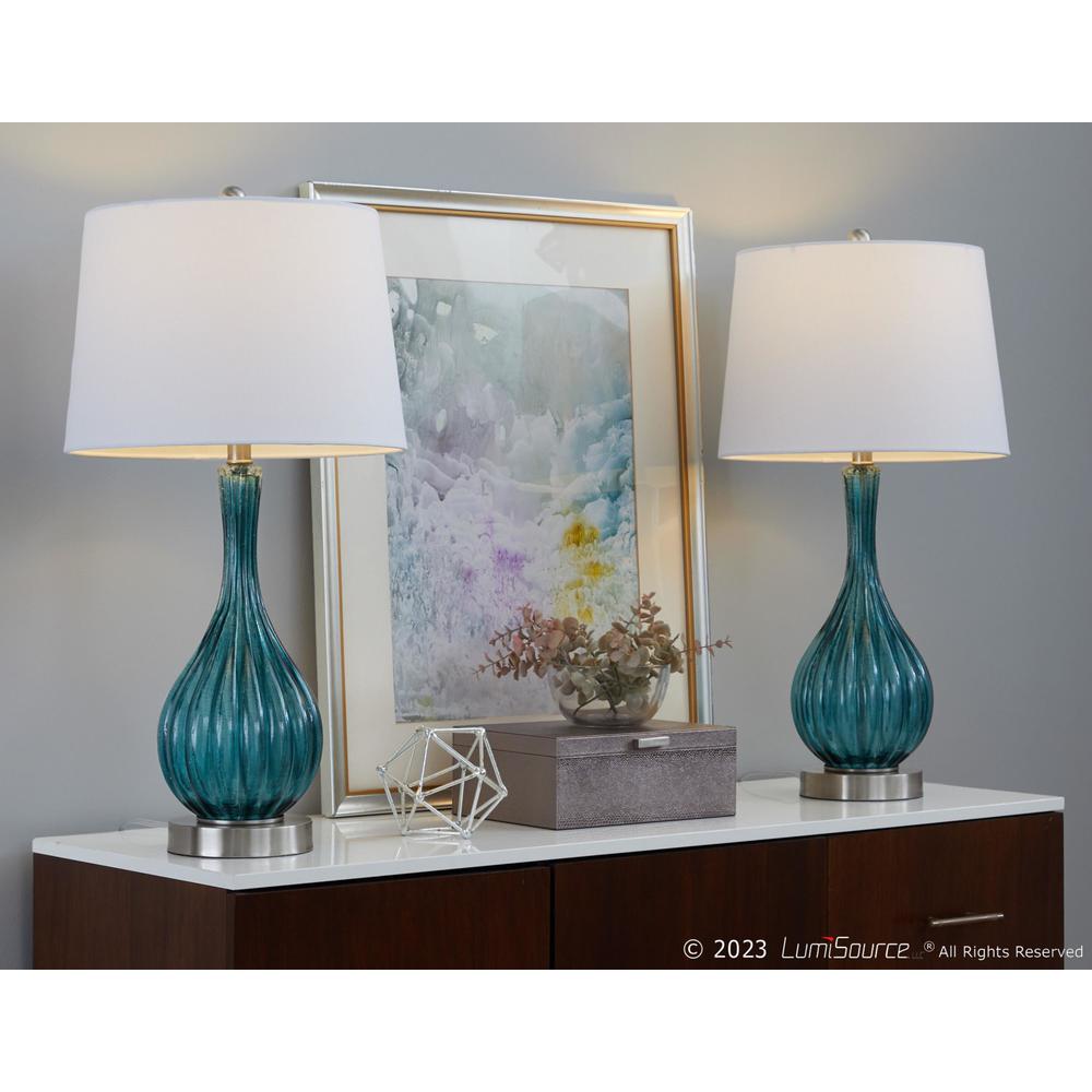 Clear Jenny 27" Glass Table Lamp - Set of 2. Picture 7