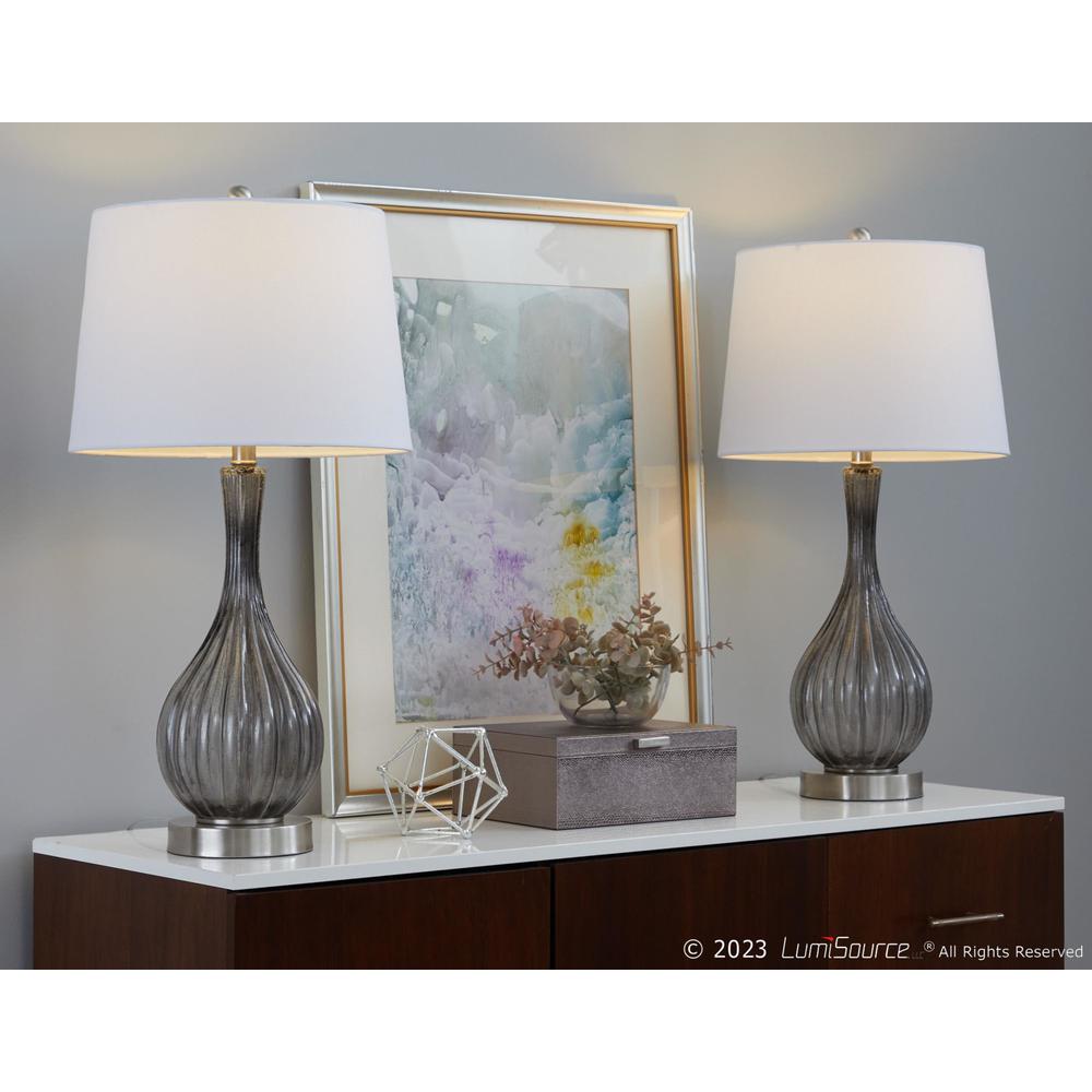 Clear Jenny 27" Glass Table Lamp - Set of 2. Picture 7