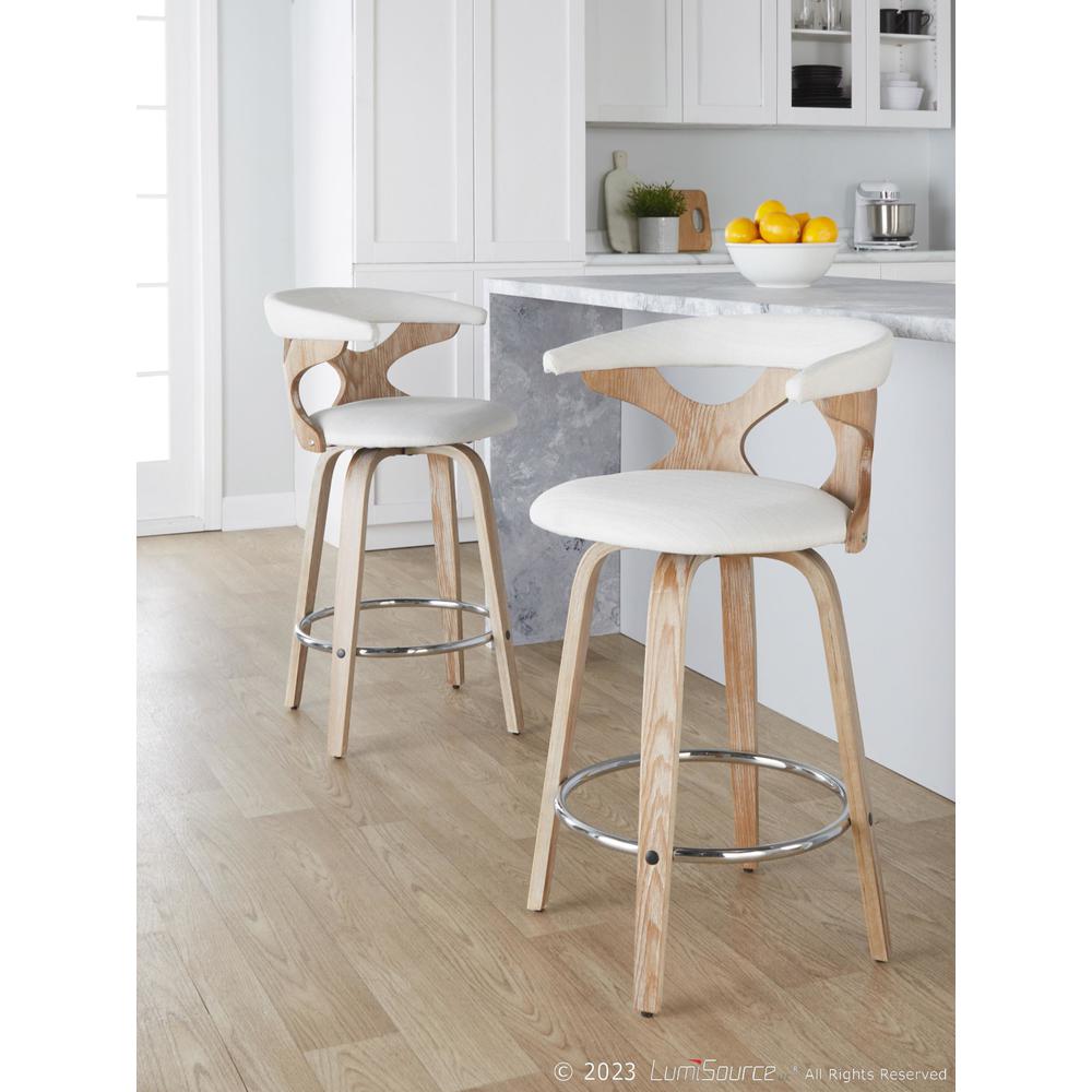 Silver Gardenia 26" Fixed-Height Counter Stool - Set of 2. Picture 7