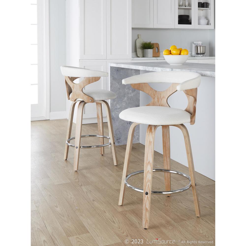 Silver Gardenia 26" Fixed-Height Counter Stool - Set of 2. Picture 8