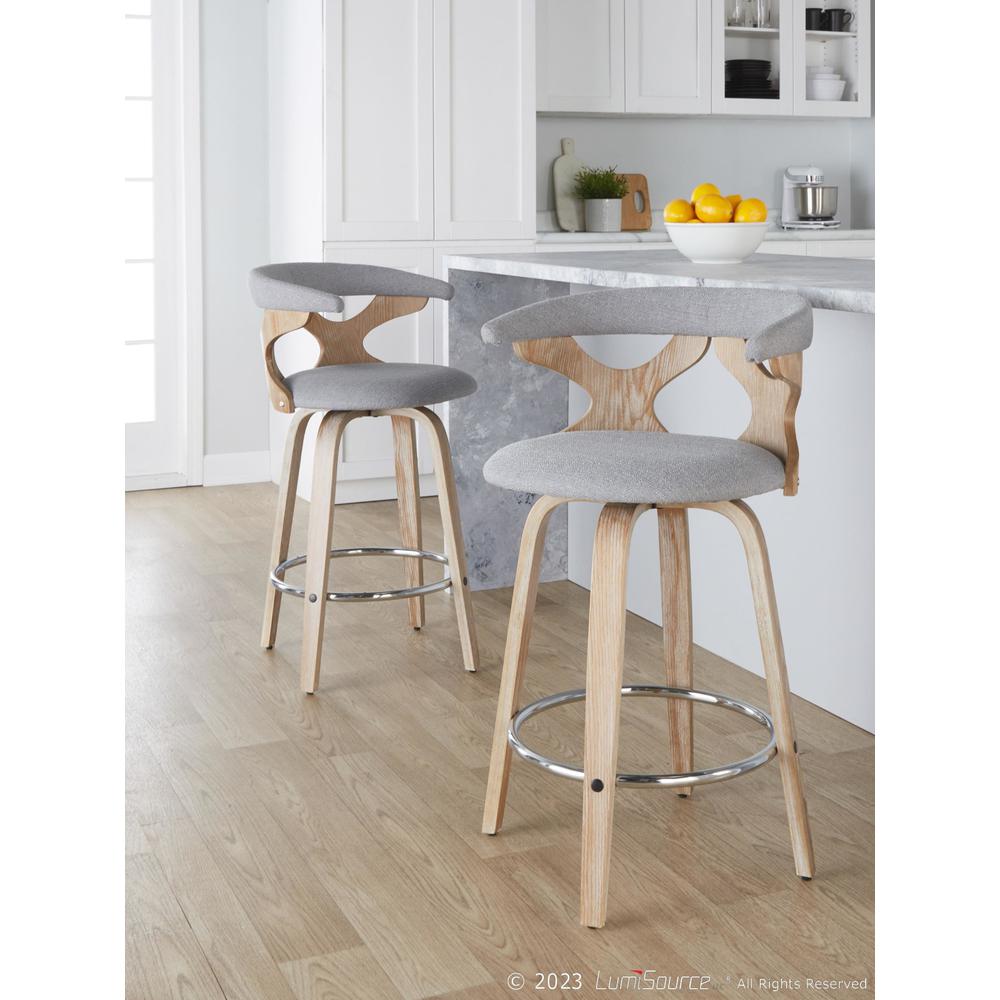 Grey Gardenia 26" Fixed-Height Counter Stool - Set of 2. Picture 7