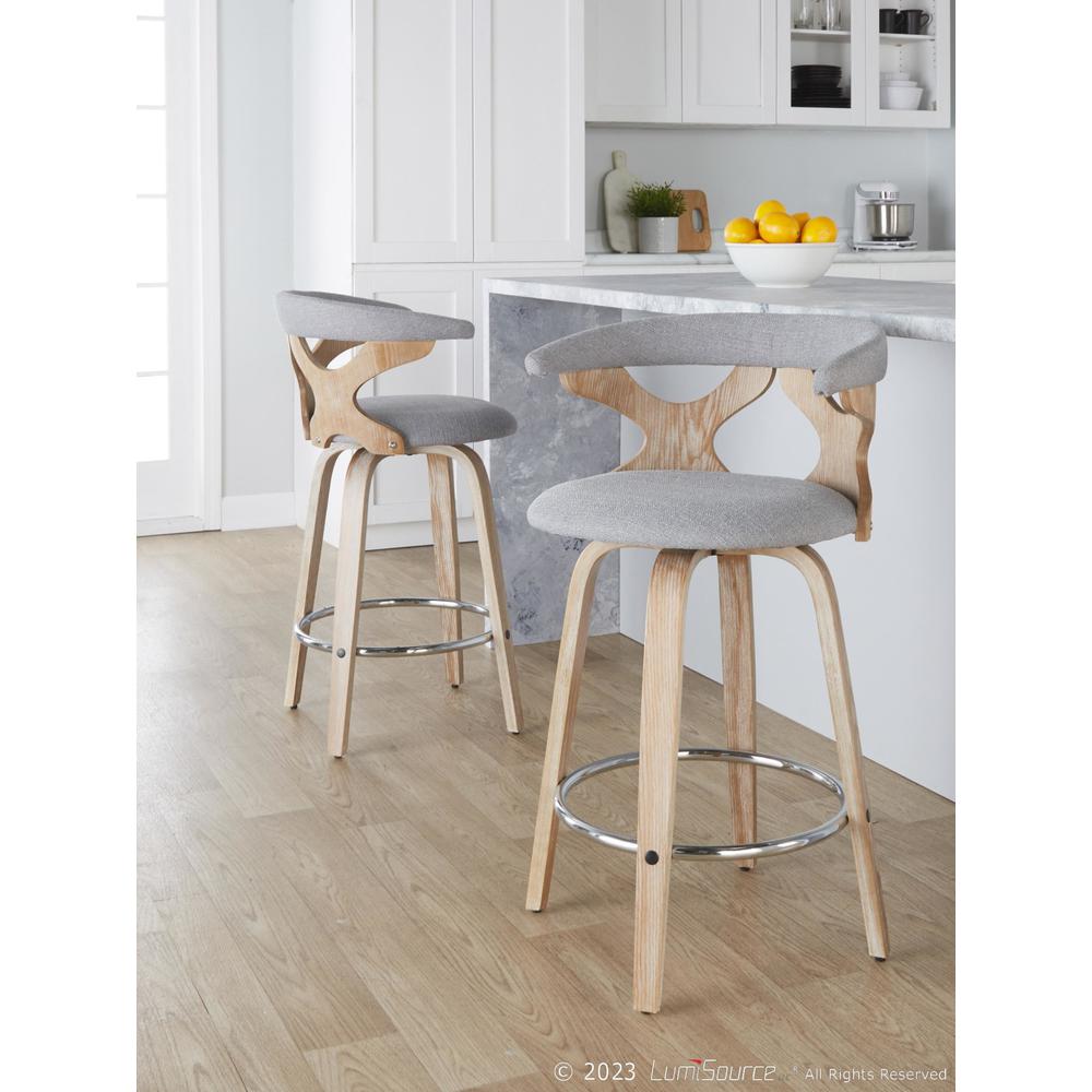 Grey Gardenia 26" Fixed-Height Counter Stool - Set of 2. Picture 8
