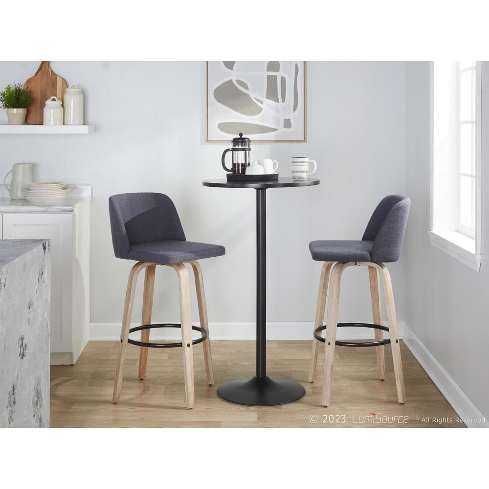 Blue Toriano 30" Fixed-Height Barstool - Set of 2. Picture 7