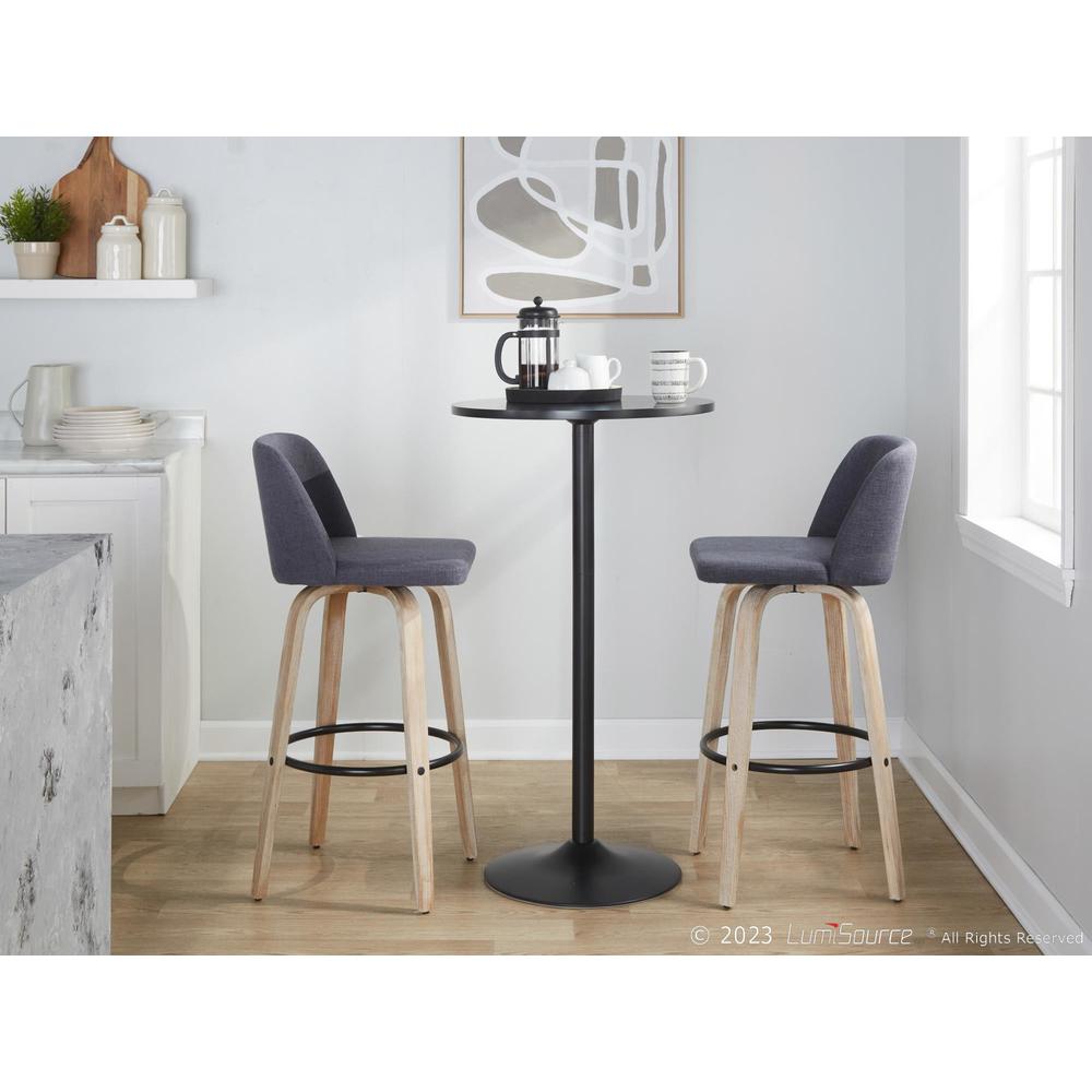 Blue Toriano 30" Fixed-Height Barstool - Set of 2. Picture 8