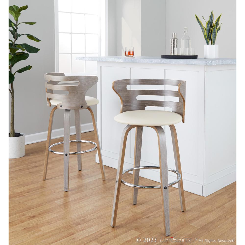 Grey Cosini 30" Fixed-Height Barstool - Set of 2. Picture 8