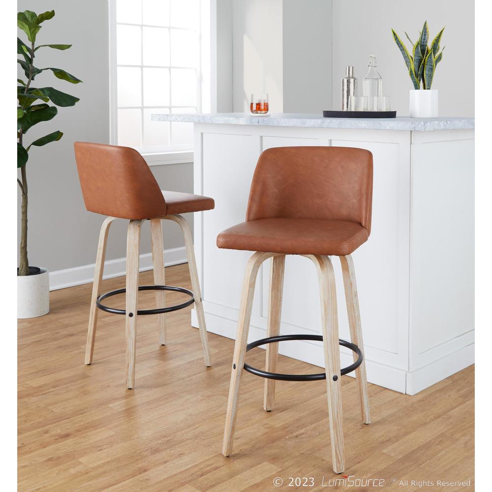 Beige Toriano 30" Fixed-Height Barstool - Set of 2. Picture 7
