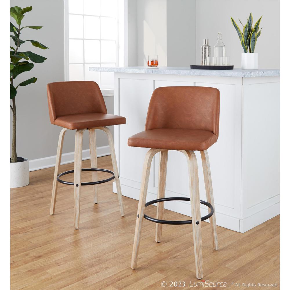 Beige Toriano 30" Fixed-Height Barstool - Set of 2. Picture 8