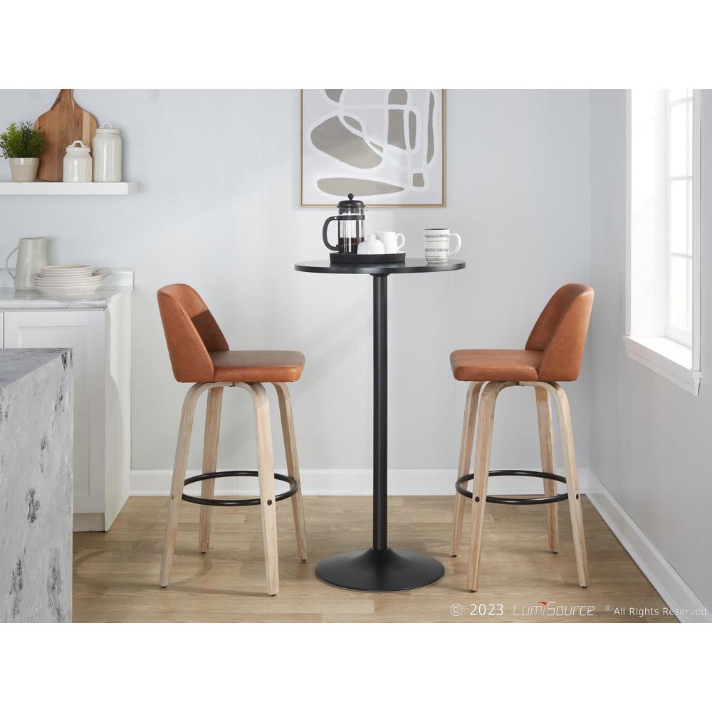 Beige Toriano 30" Fixed-Height Barstool - Set of 2. Picture 9