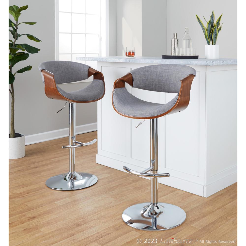 Brown Curvo Adjustable Barstool - Set of 2. Picture 7