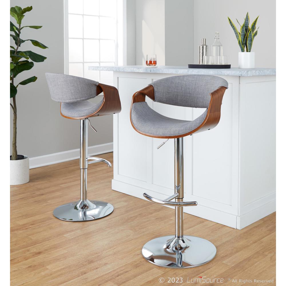 Brown Curvo Adjustable Barstool - Set of 2. Picture 8