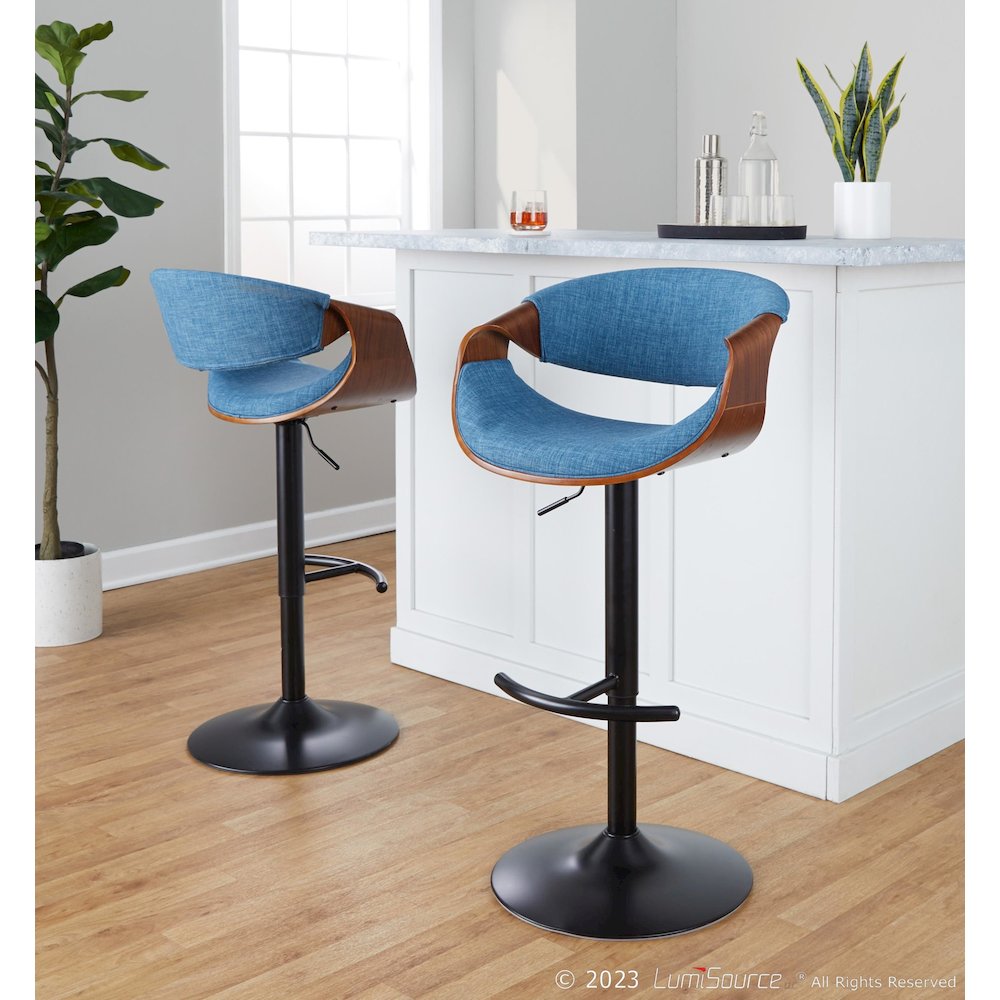 Curvo Adjustable Barstool - Set of 2. Picture 8