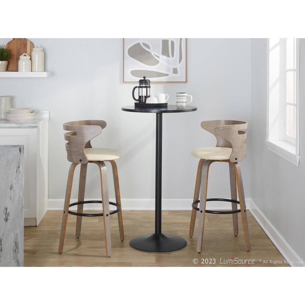 Grey Cosini 30" Fixed-Height Barstool - Set of 2. Picture 7