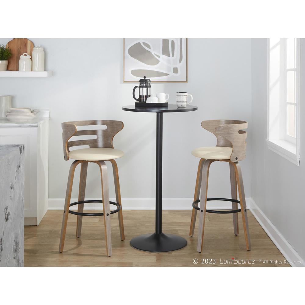 Grey Cosini 30" Fixed-Height Barstool - Set of 2. Picture 8