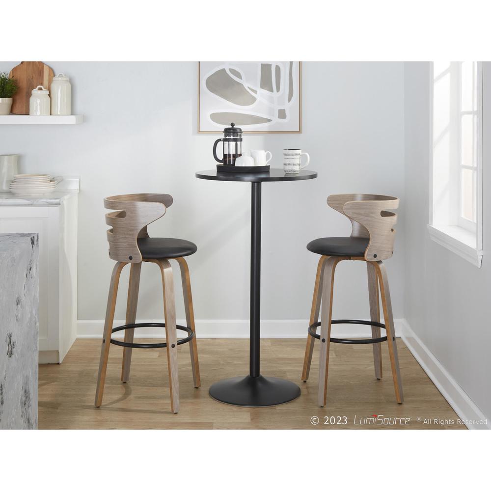 Grey Cosini 30" Fixed-Height Barstool - Set of 2. Picture 9