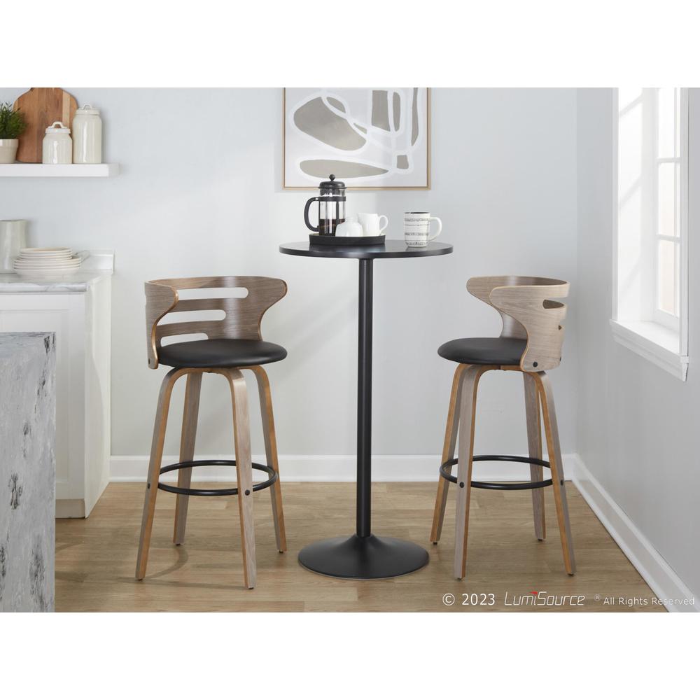 Grey Cosini 30" Fixed-Height Barstool - Set of 2. Picture 10