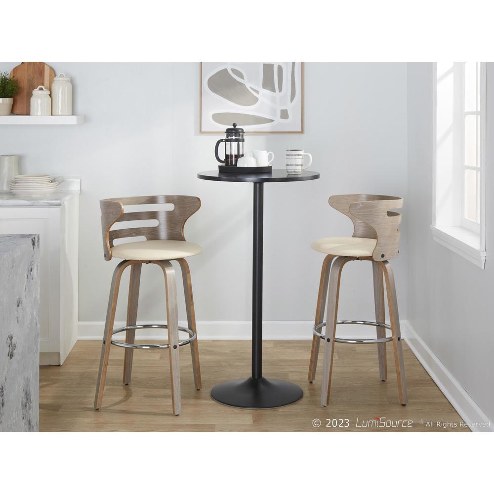 Grey Cosini 30" Fixed-Height Barstool - Set of 2. Picture 9